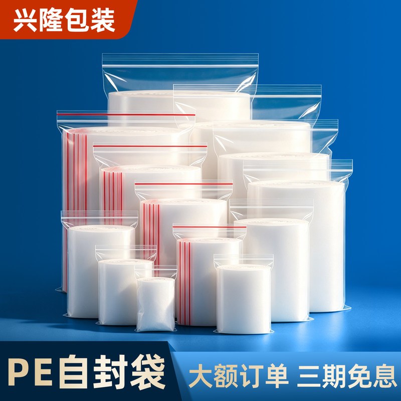 加厚透明密封袋 食品包装塑料封口袋 大号